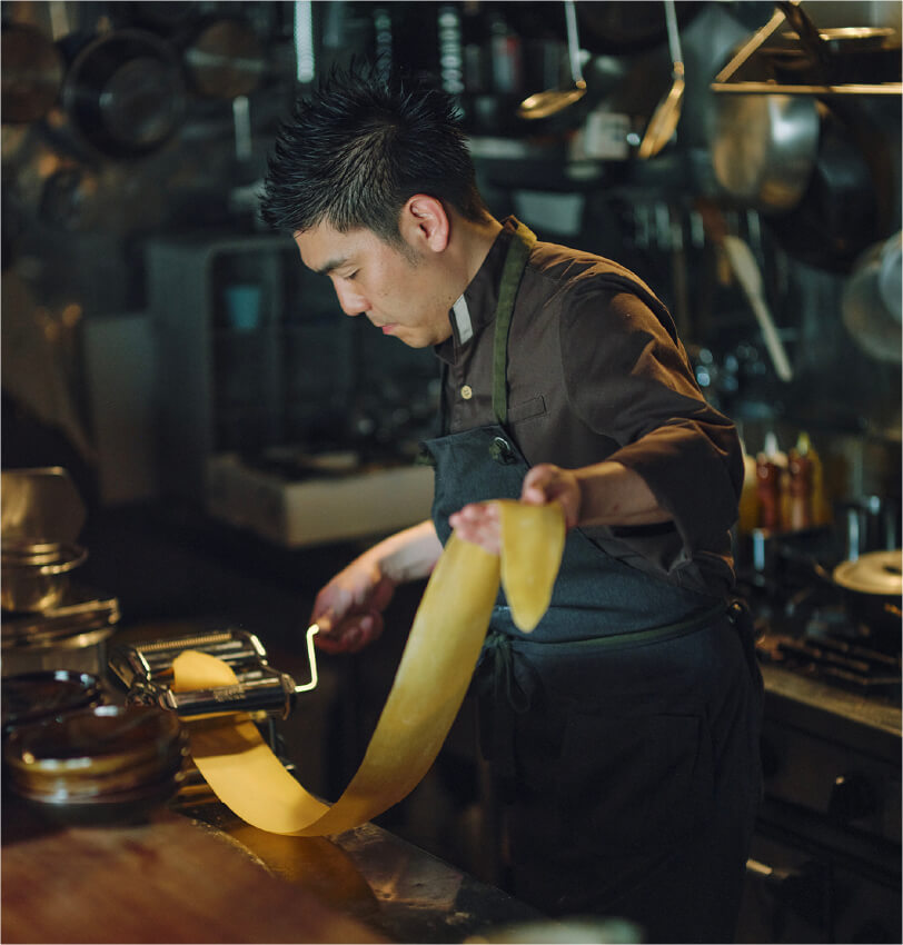 熊本の素材を最大に活かしたイタリア料理をシェフの手で作り上げます。